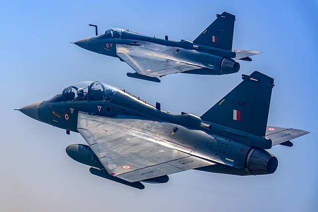 Tejas Fighter Jet Set to Replace MiG-21 as Indian Air Force Modernizes Fleet 1 Tejas MK1 and Trainer variants flying the ViceChiefs of Indian armed forces during TarangShakti24
