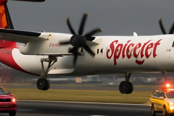 Breaking: SpiceJet Aircraft Lands Without Landing Gear, All Safe SpiceJet