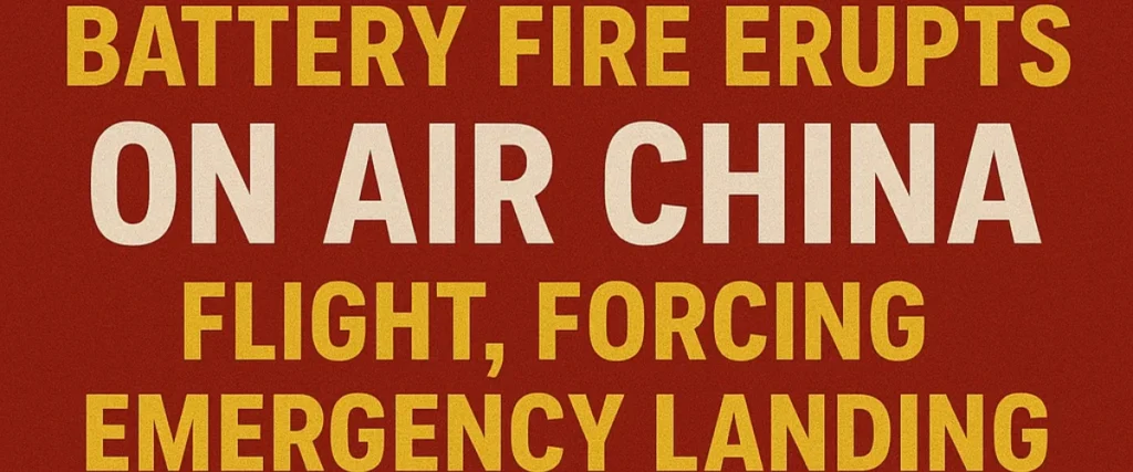 Battery Fire Erupts on Air China Flight, Forcing Emergency Landing 1 battery fire